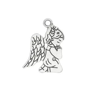 10 Pcs Tibetan Silver ANGEL PRAYING 23mm x 17mm Charms Pendants, Lead & Nickel Free Metal Charms Pendants Beads