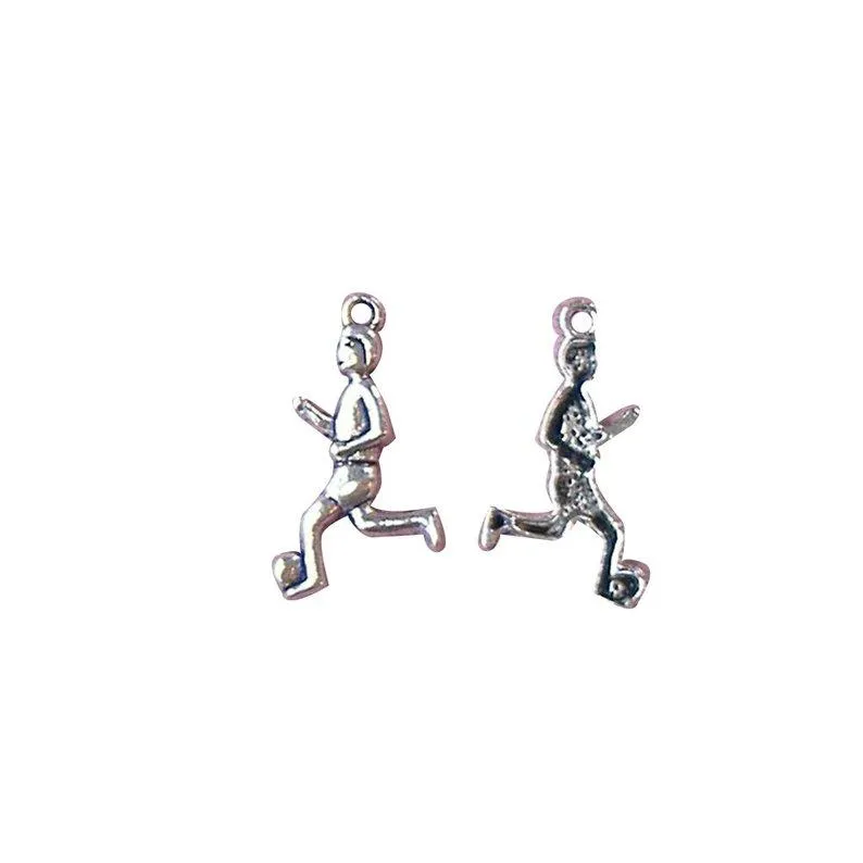 10 Pcs Tibetan Silver Football Soccer Players With Ball 23mm x 12mmCharms Pendants