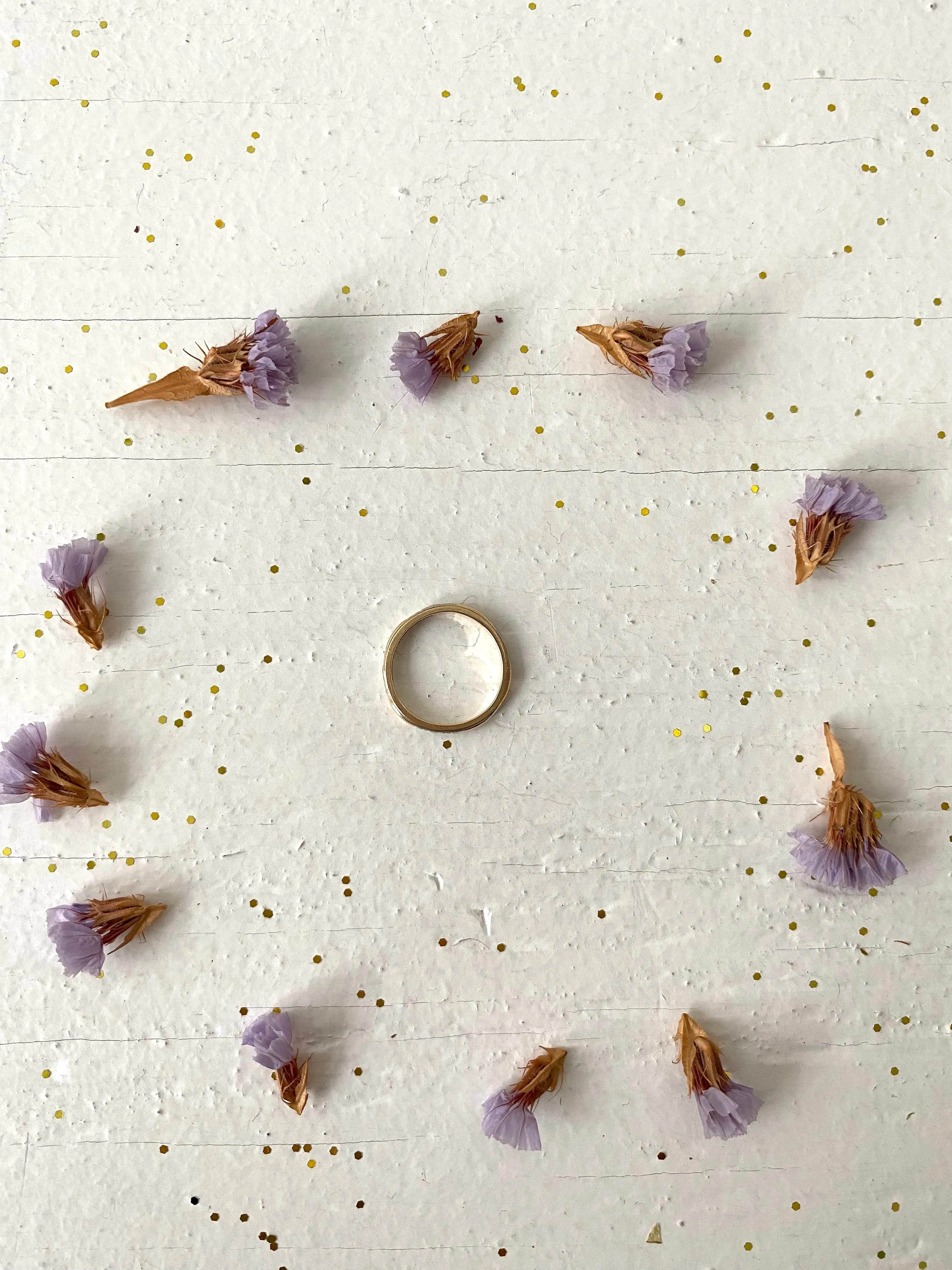 10k Gold Etched Stacking Ring
