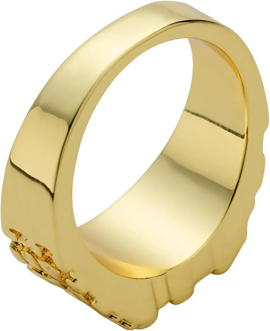 14K Gold Plated Rings For Men,Gold Nugget Rings For Men/Women, Vintage Square Mens Pinky Rings