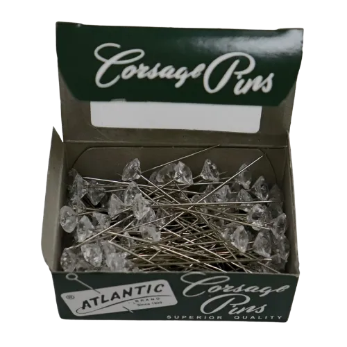 2" Atlantic Brand Clear Diamond Clear Corsage Pins | 100 Count
