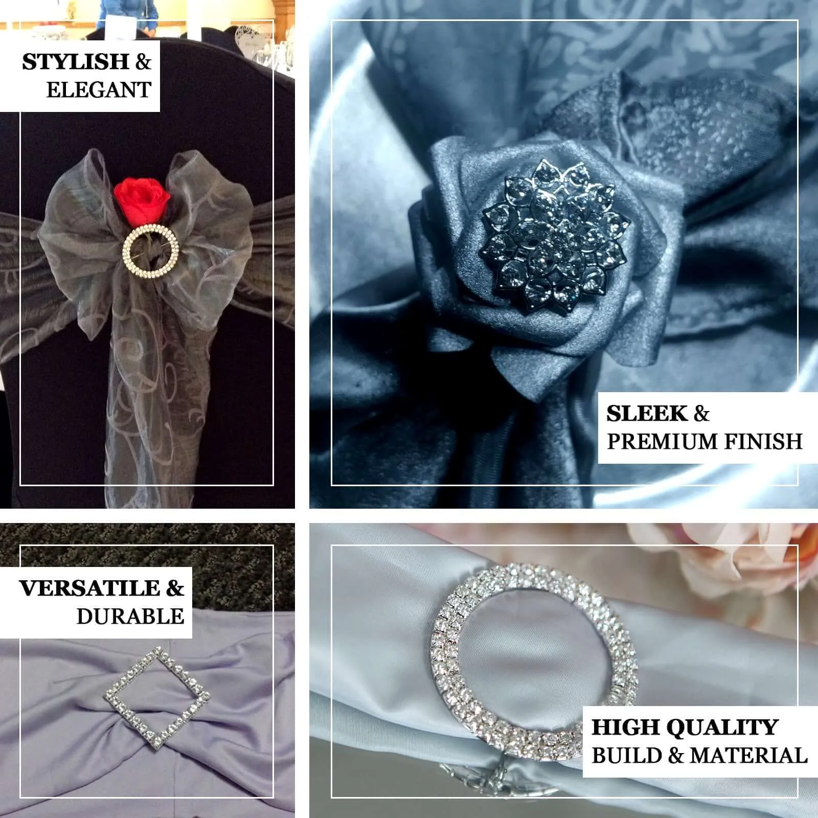 5 Pack Silver Plated Rhinestone Brooches with Pearl Center - Charming Floral Sash Pins for Bouquet Decor