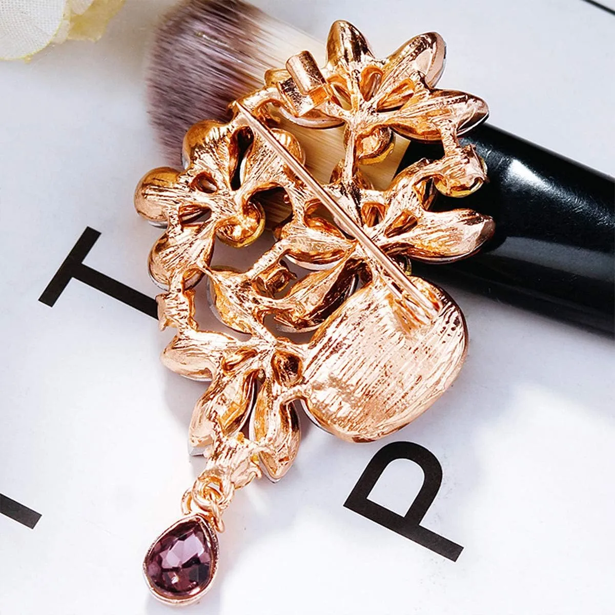 Brooches Pin Flower Leaf Bouquet Brooch Created Crystal Brooch | Pins for Flower Bouquets | Brooches and Pins for Women | Crystal Flower Brooch | Jewelry Pins and Brooches | Women's Brooches & Pins
