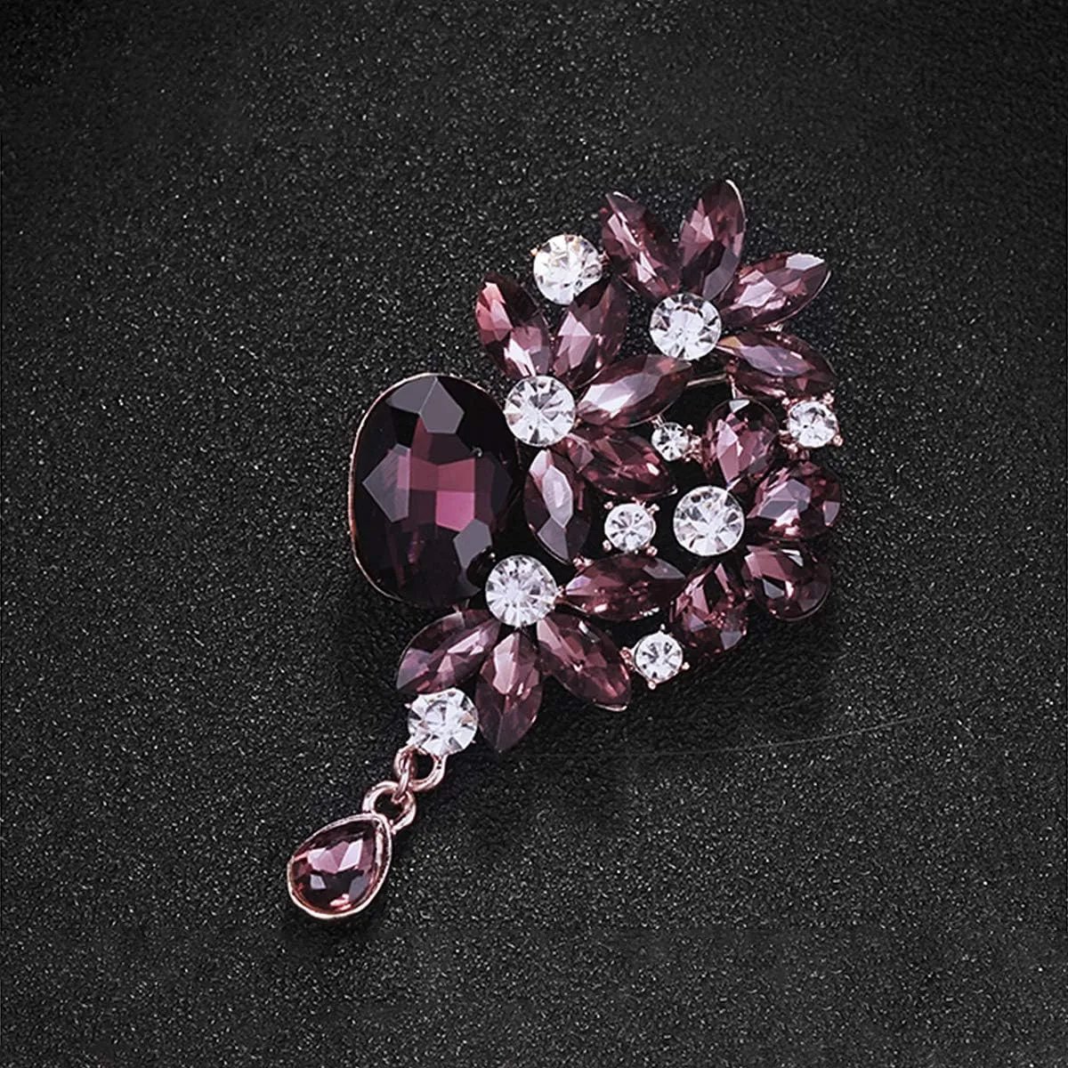 Brooches Pin Flower Leaf Bouquet Brooch Created Crystal Brooch | Pins for Flower Bouquets | Brooches and Pins for Women | Crystal Flower Brooch | Jewelry Pins and Brooches | Women's Brooches & Pins