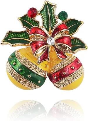 Christmas Brooches for Women Crystal Xmas Snowflake Christmas Tree Jingle Bells Brooch Pins Fashion Vintage Christmas Pins Brooches Holiday Pins Christmas Jewelry Stocking Stuffers Christmas Gifts 2024