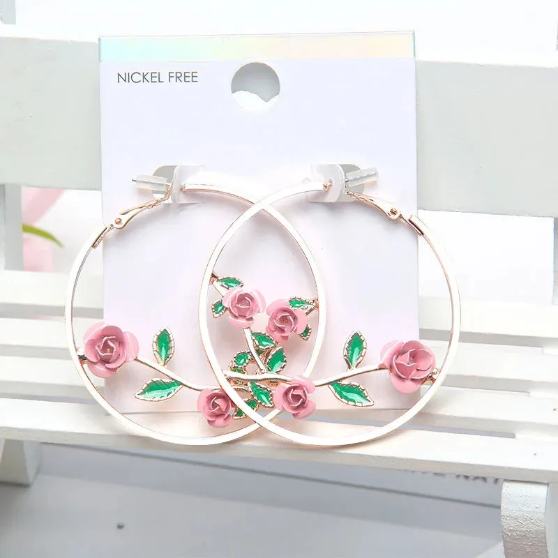 Colored Mushroom Hoop Earrings