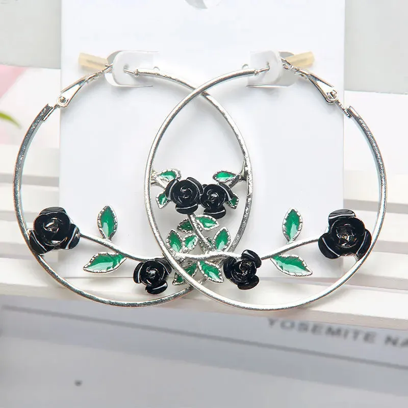Colored Mushroom Hoop Earrings