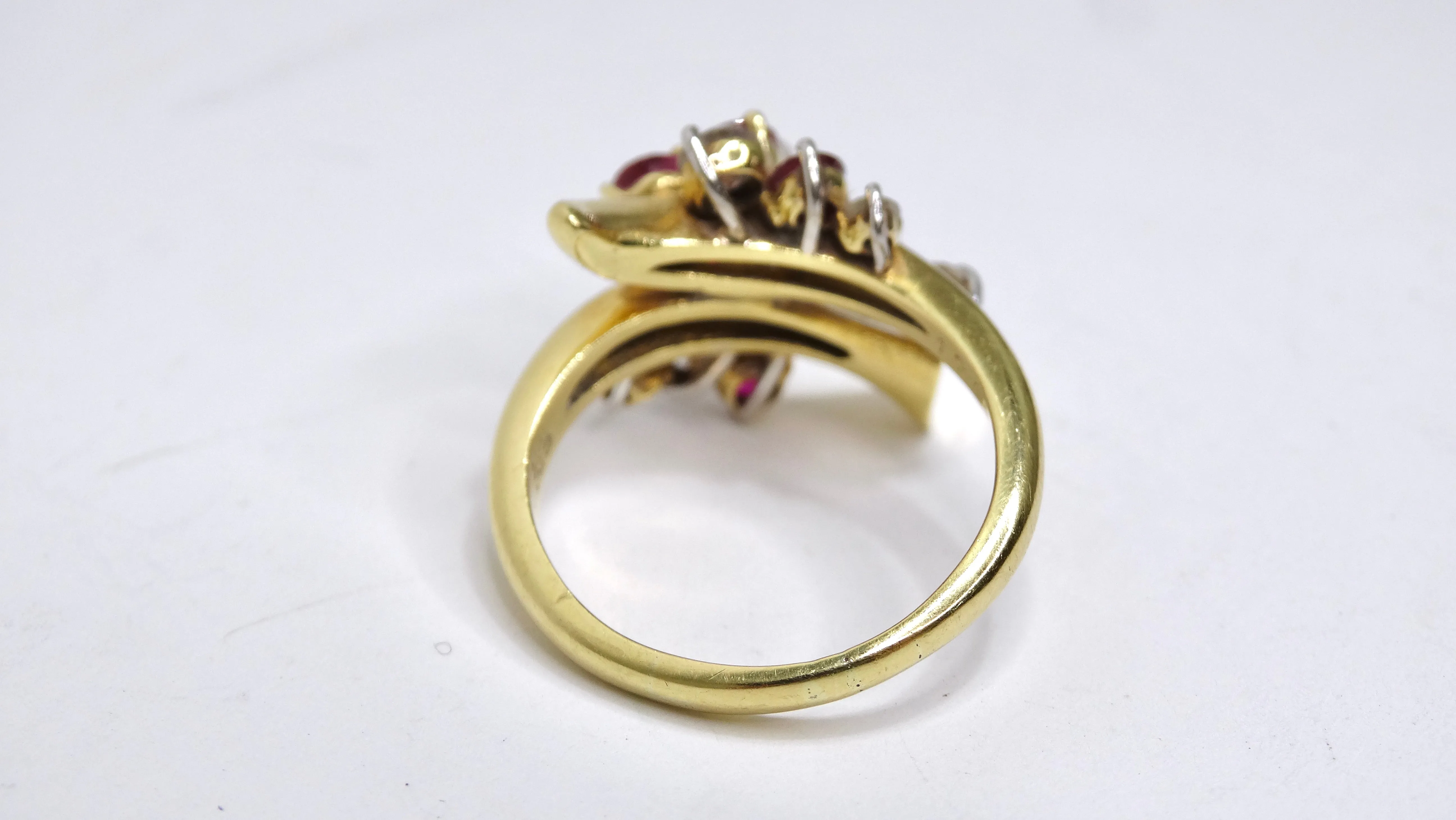 Diamond and Ruby Cluster Ring