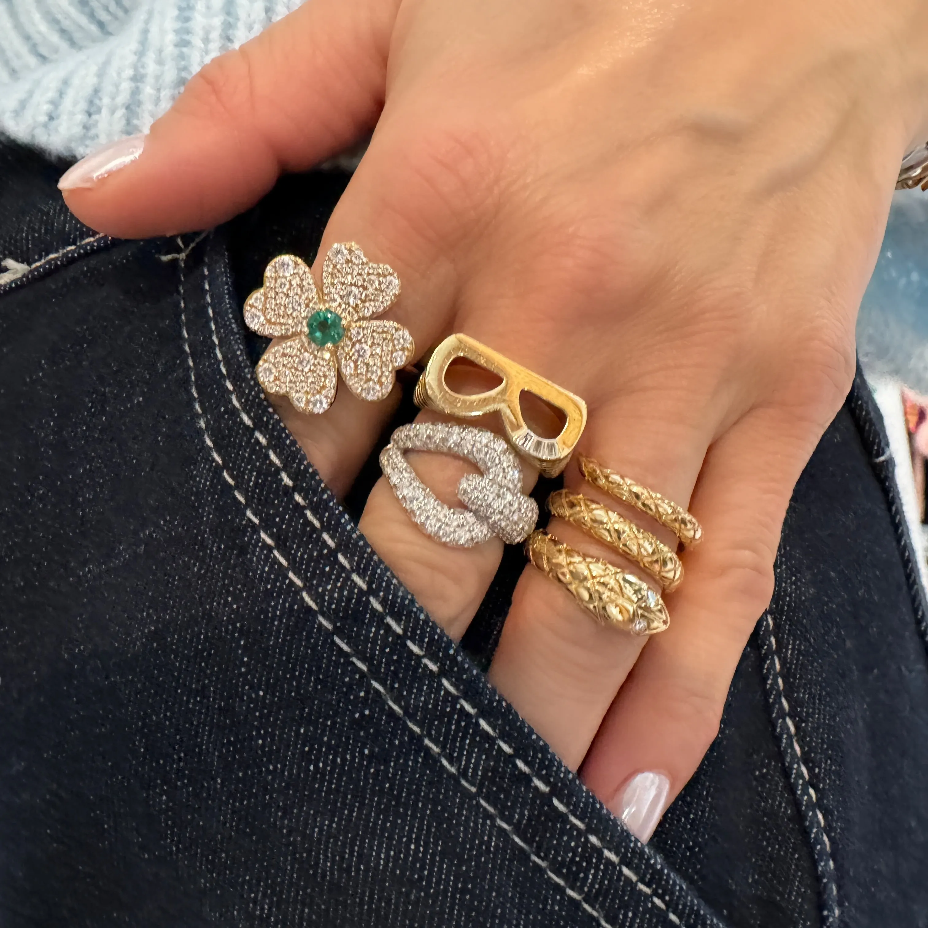 Diamond Knot Statement Ring