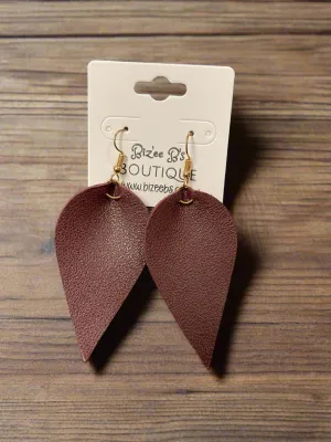 Faux Leather Upside Down Teardrop Earrings