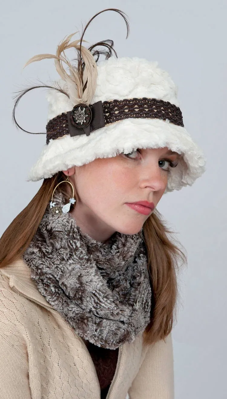 Feather Trim - Ivory & Chocolate (One Left!)