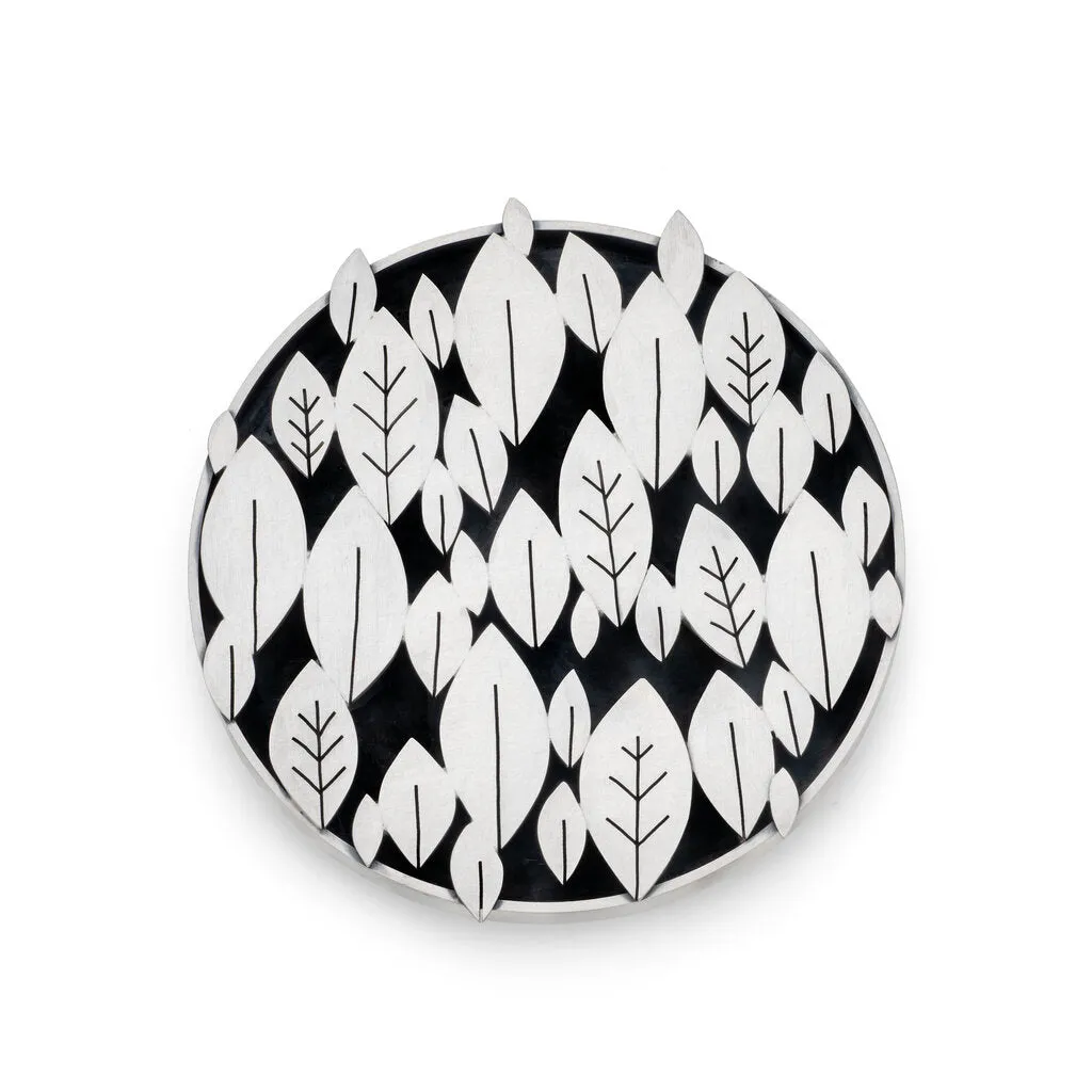 Forty Leaves Silver Brooch