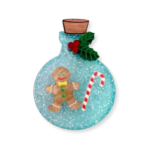 Gingerbread tiny bottle - Mini Brooch