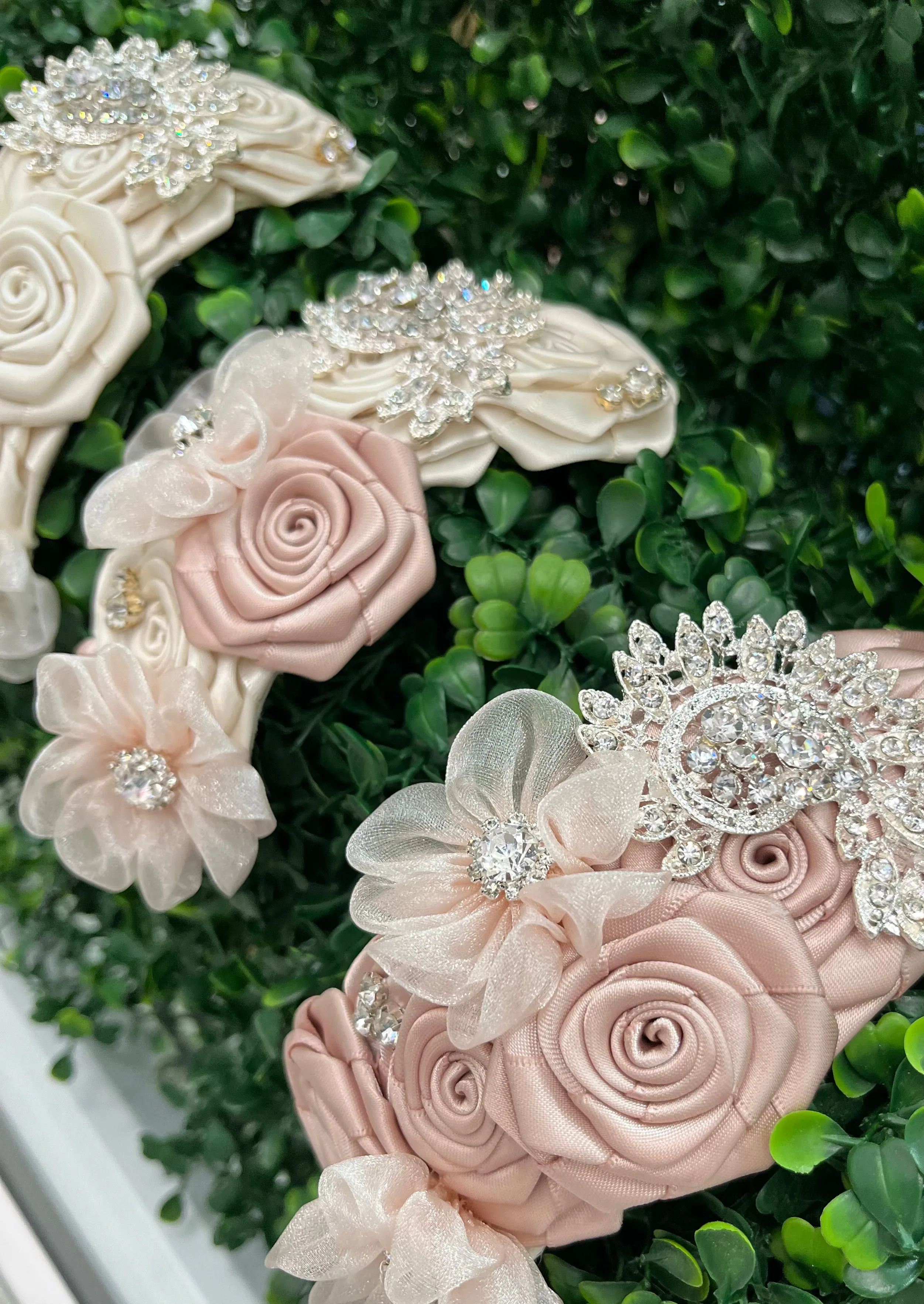Girls' Handmade Couture Rhinestone Brooch Floral Headband