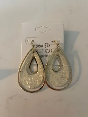Gold & Faux Leather Teardrop Earrings