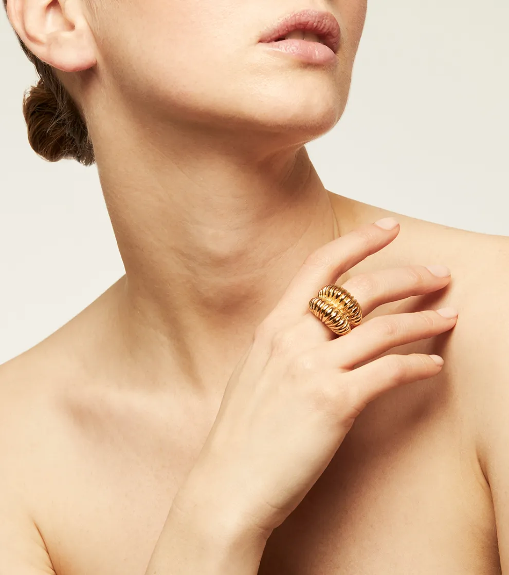Gold Bague Tiki Ring