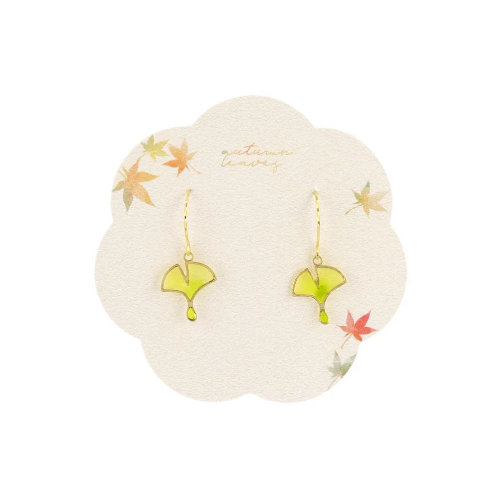 Gradient Ginkgo Leaf Earrings