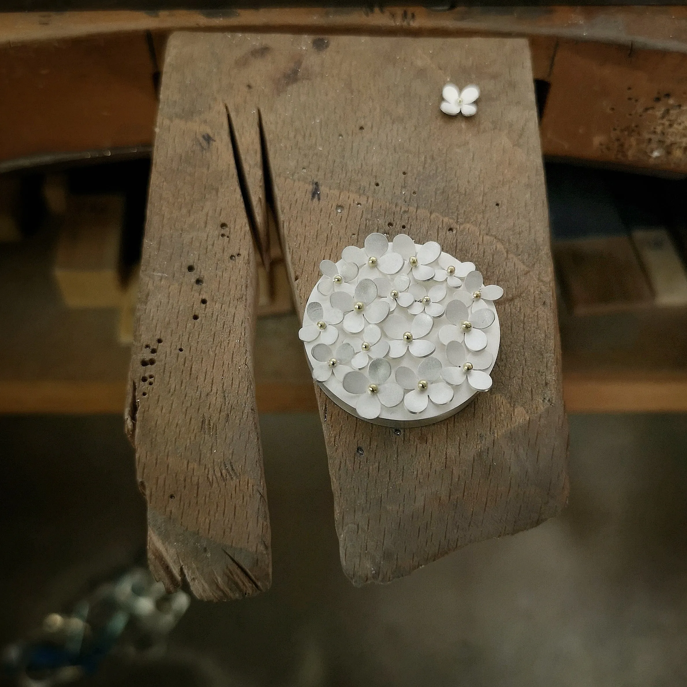 Hydrangea Brooch