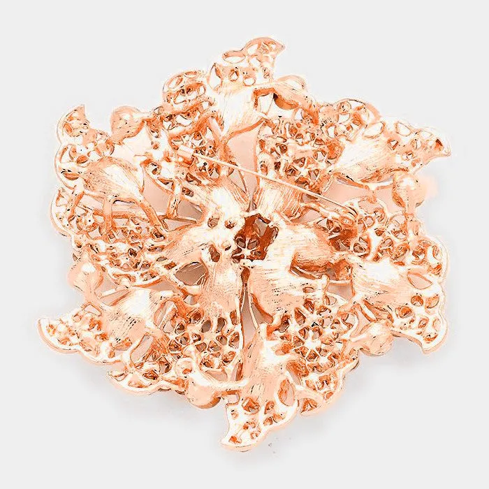 iLLASPARKZ Floral Pinwheel Glass Crystal Pin Brooch