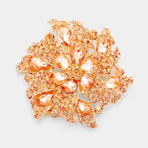 iLLASPARKZ Floral Pinwheel Glass Crystal Pin Brooch