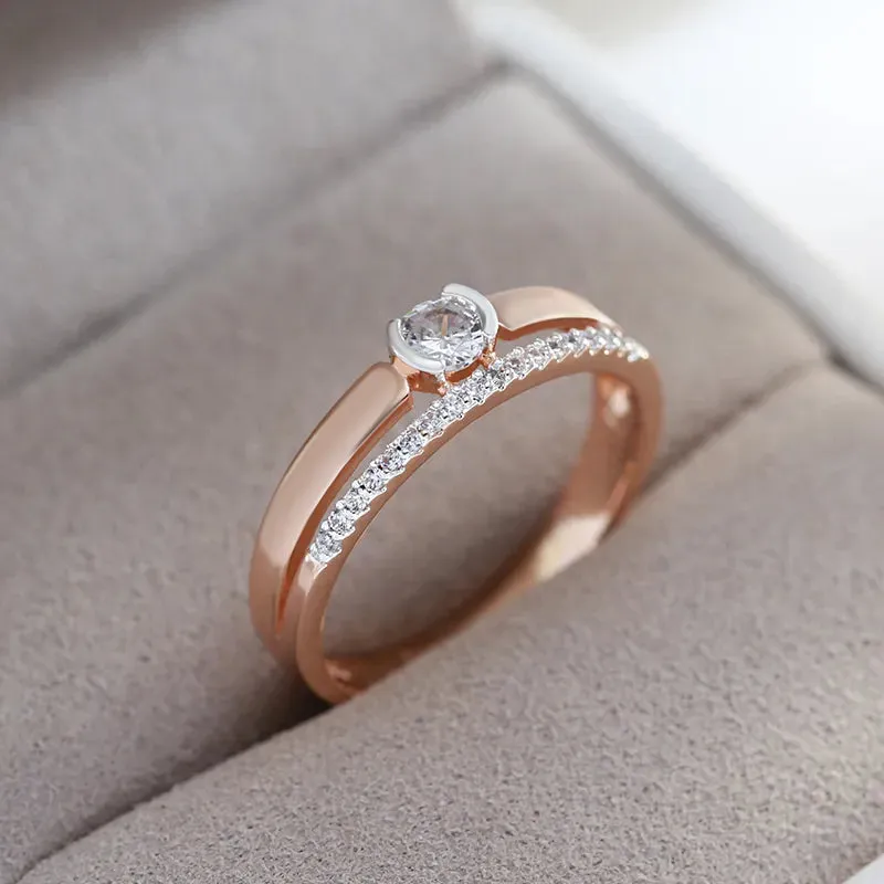 JuliaFashion - 2024 Slim Design Natural Zircon Silver Ring