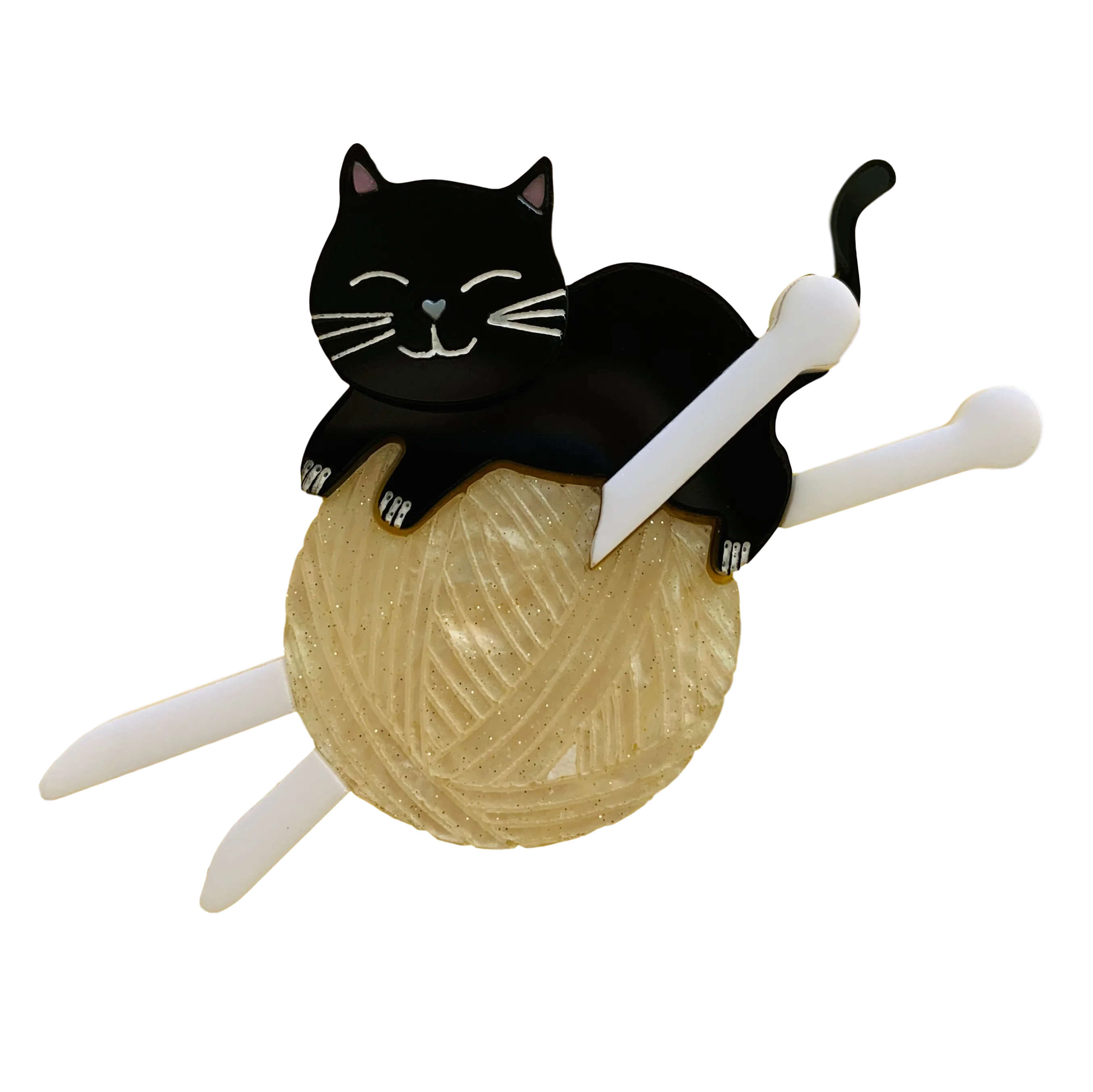Knitting brooch