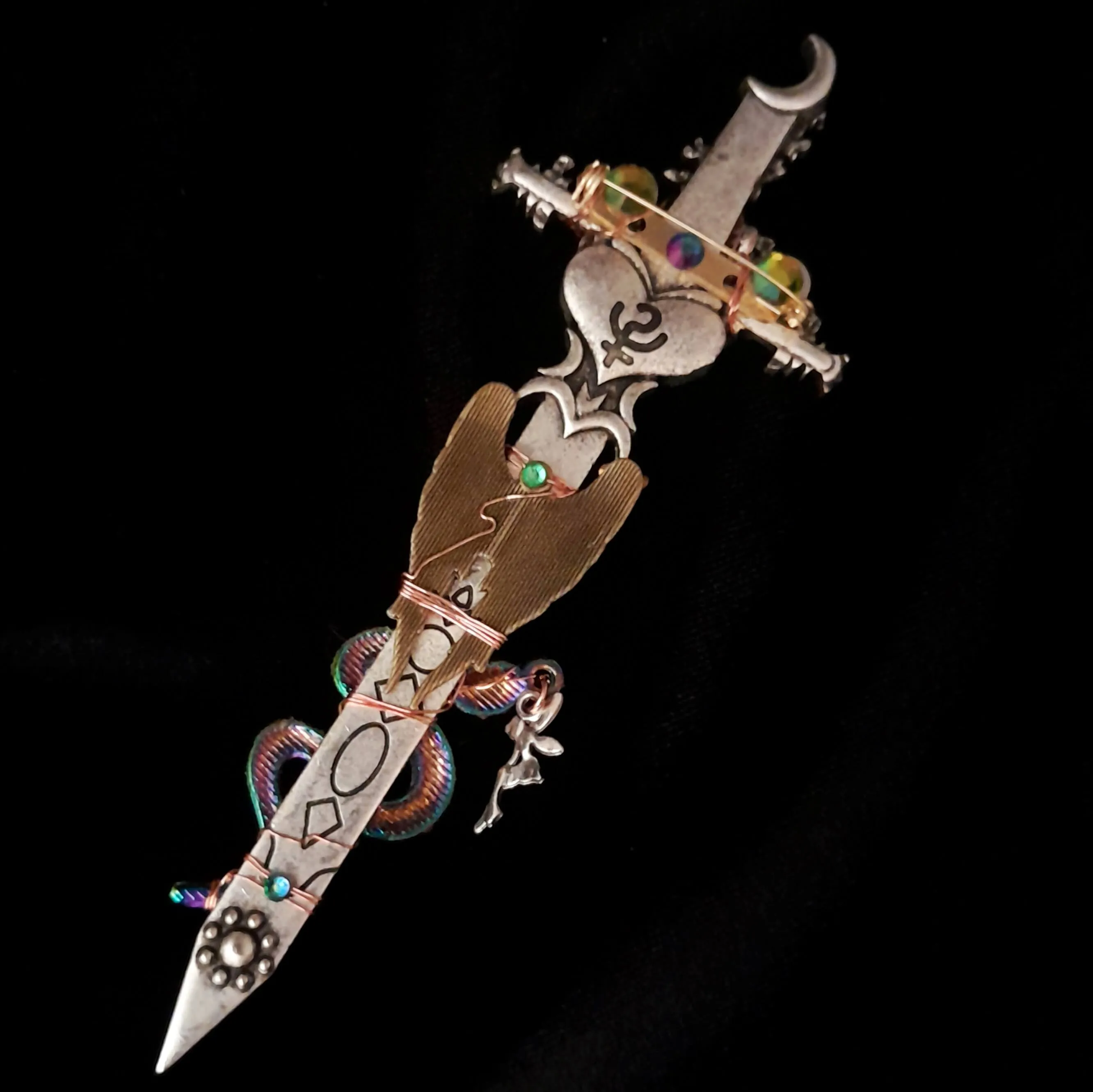 Large Statement Sword Fantasy Brooch Pin