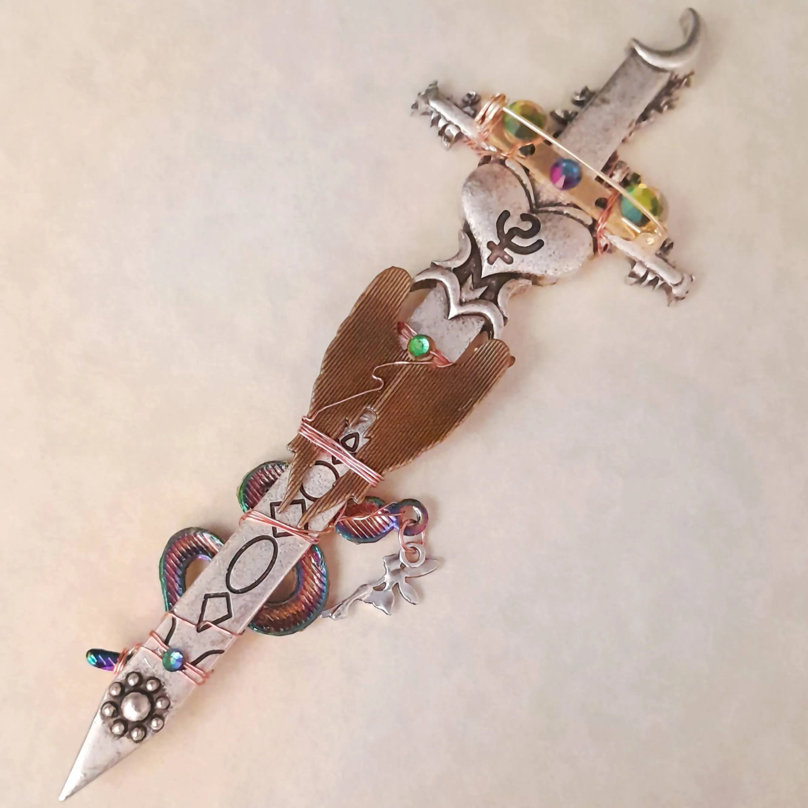 Large Statement Sword Fantasy Brooch Pin