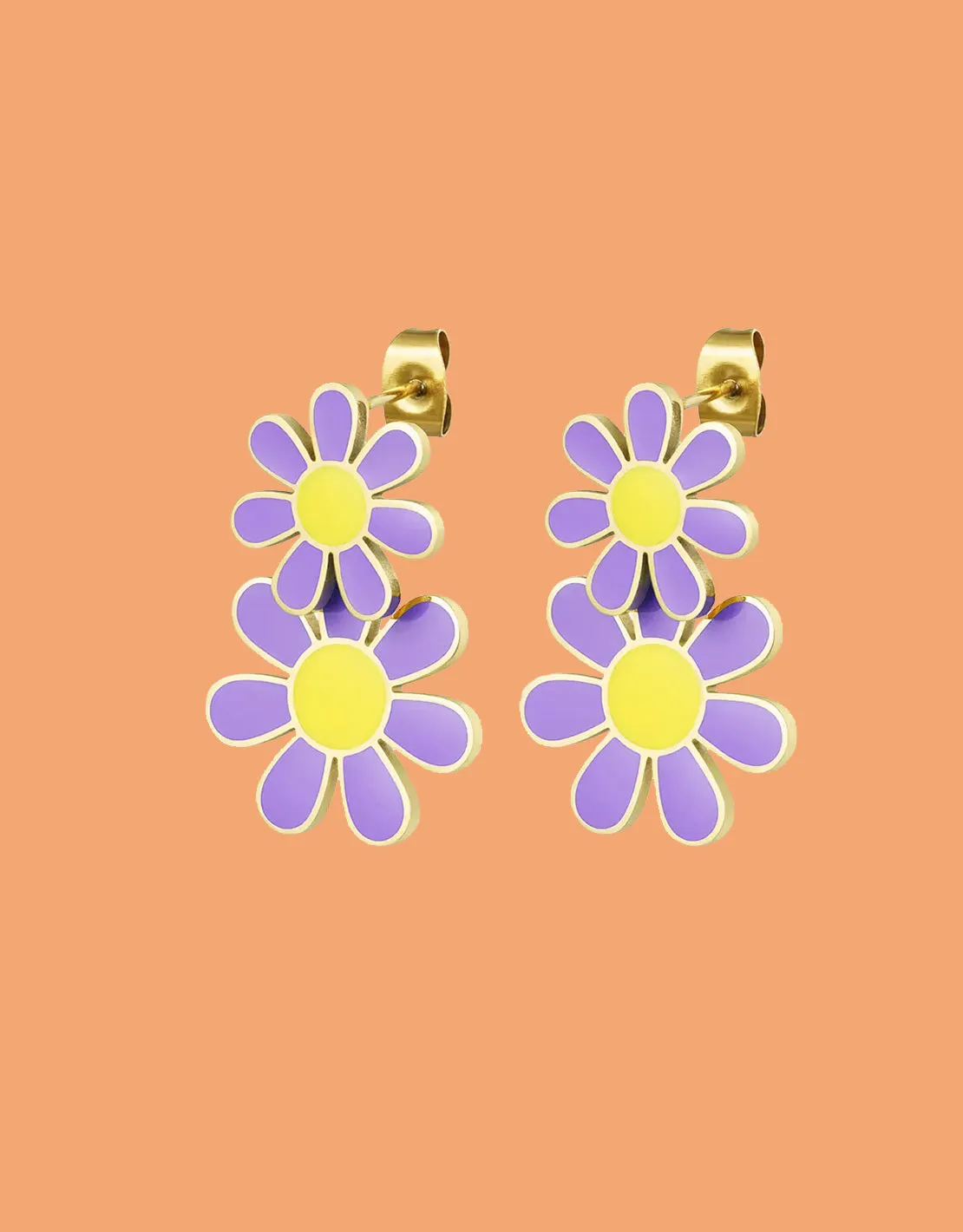Layered flowers earrings