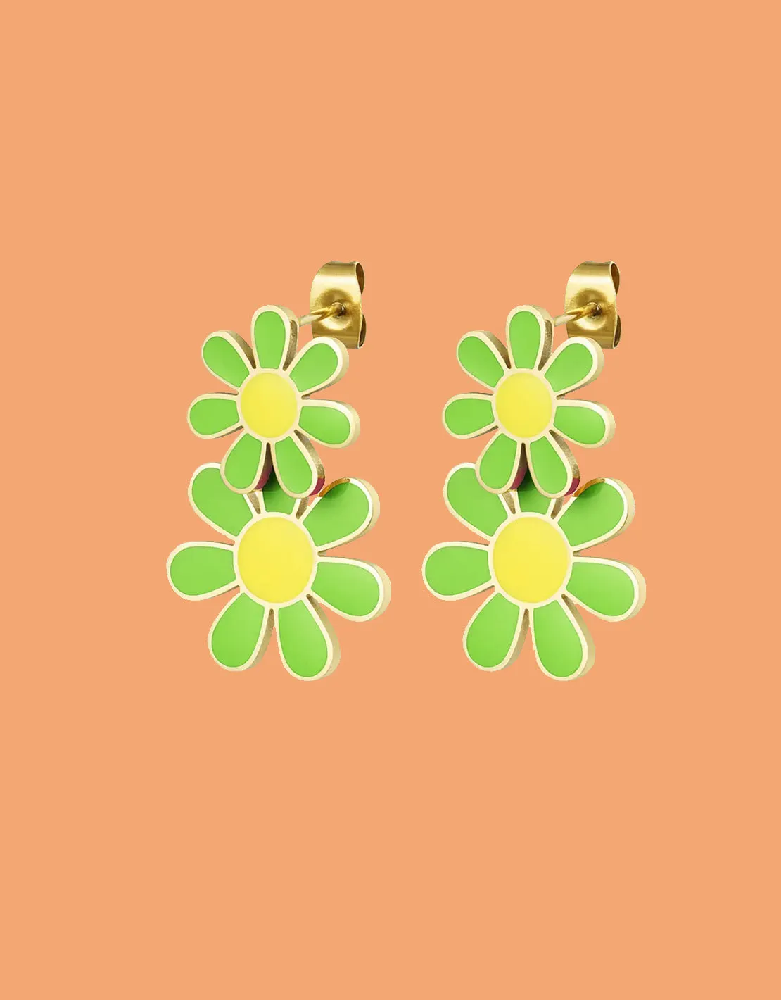 Layered flowers earrings