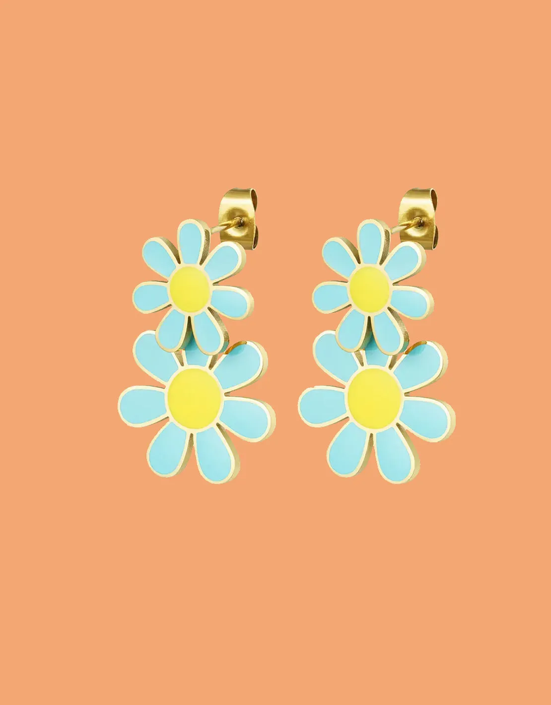 Layered flowers earrings