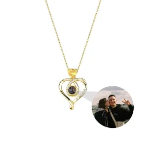 Love with customizable photosProjection Necklace Pendant Jewelry For Lover Girlfriend