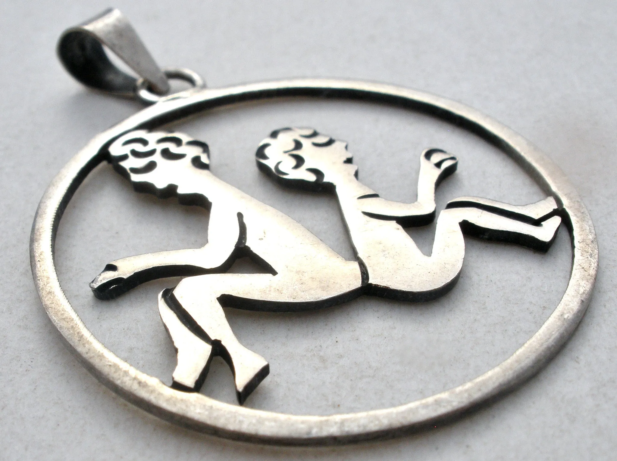 Mexican Gemini Twins Pendant Sterling Silver