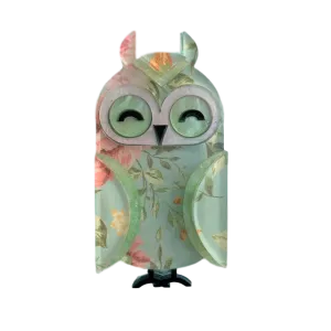 Minty the long eared owl - Brooch (slimline) - Set of 4