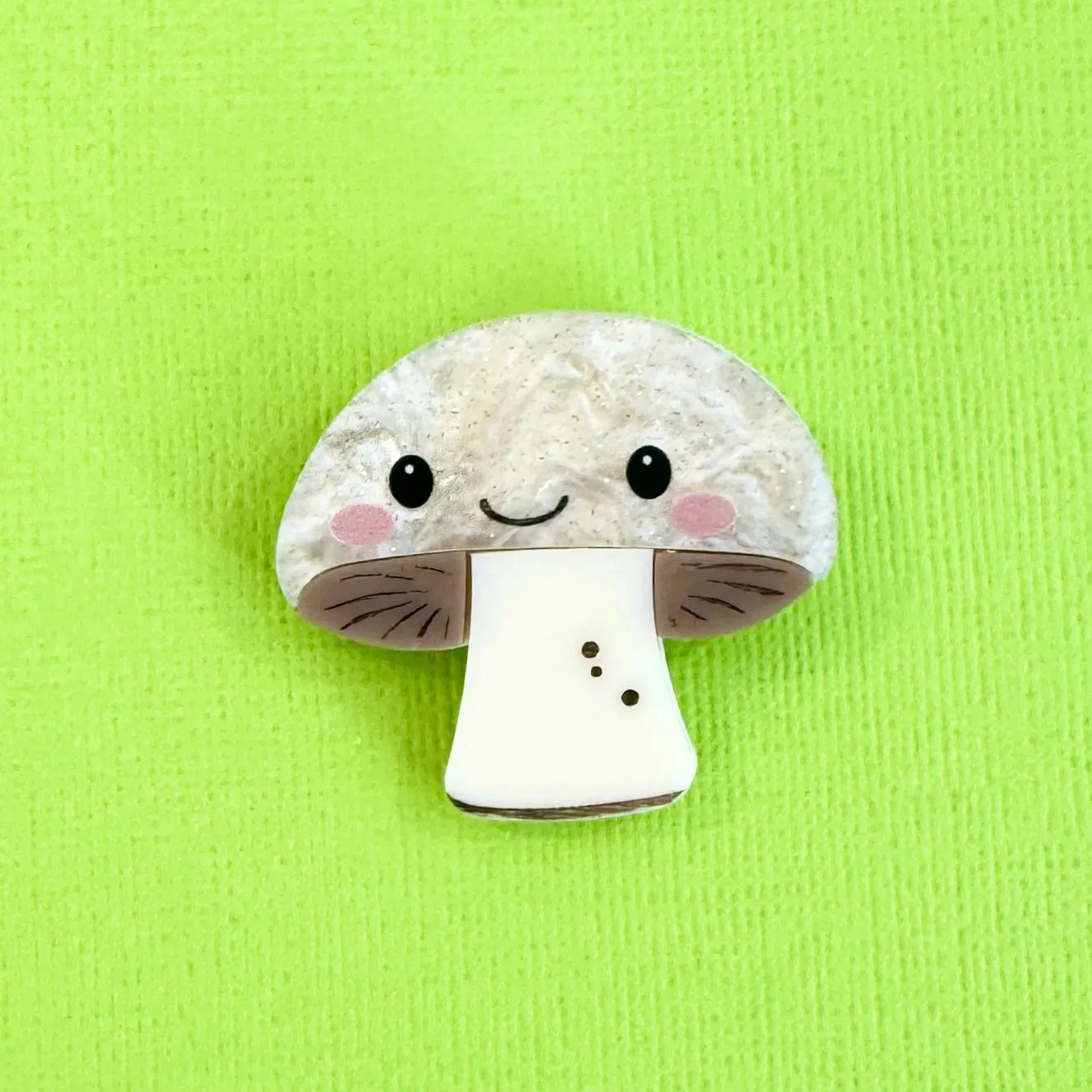 Mocha Button - Mini Brooch - Set of 2