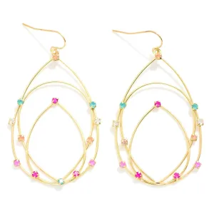 Multi Color Nesting Wire Teardrop Earrings
