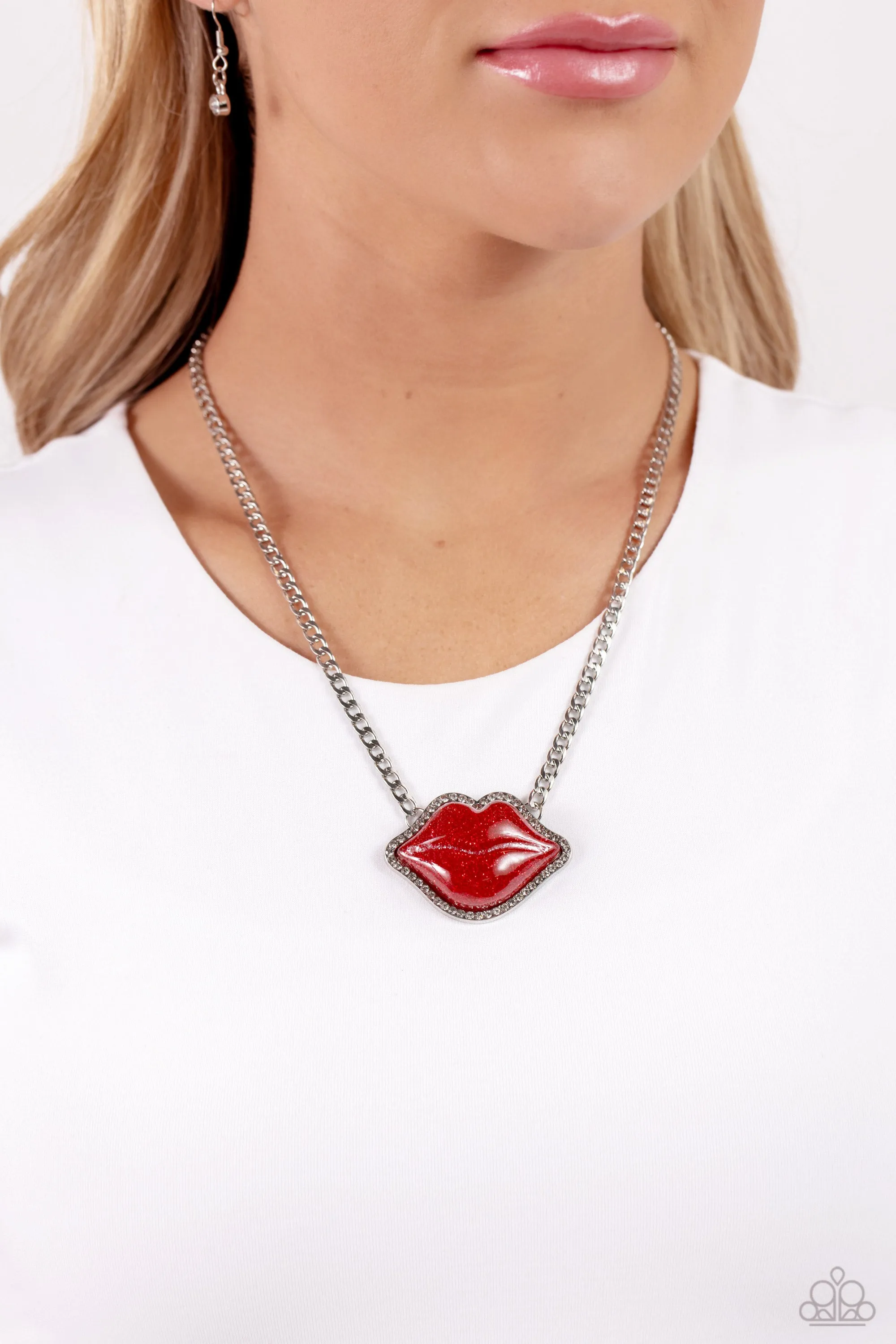 Necklaces Lip Locked - Red