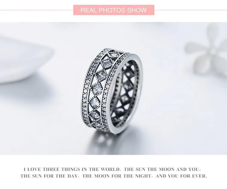 New Style 925 Sterling Silver AAAA Quality CZ Square Wedding Ring