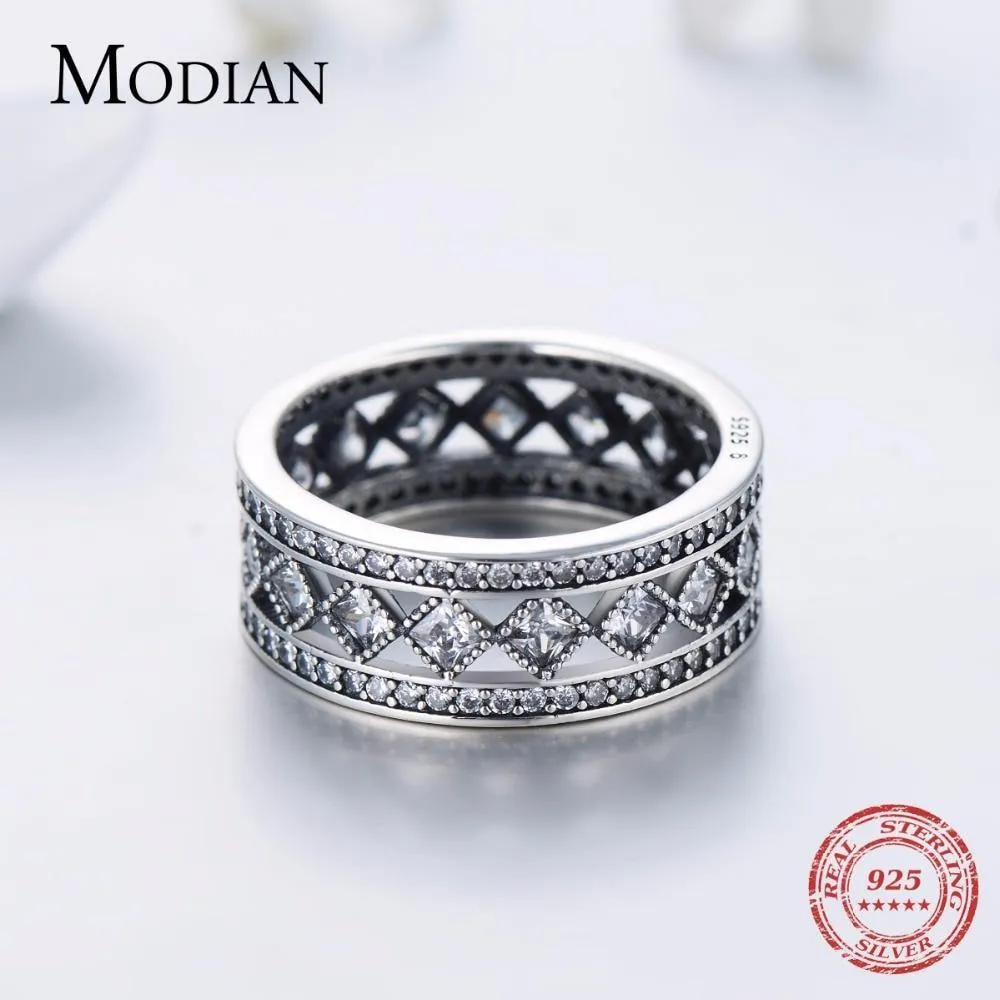 New Style 925 Sterling Silver AAAA Quality CZ Square Wedding Ring