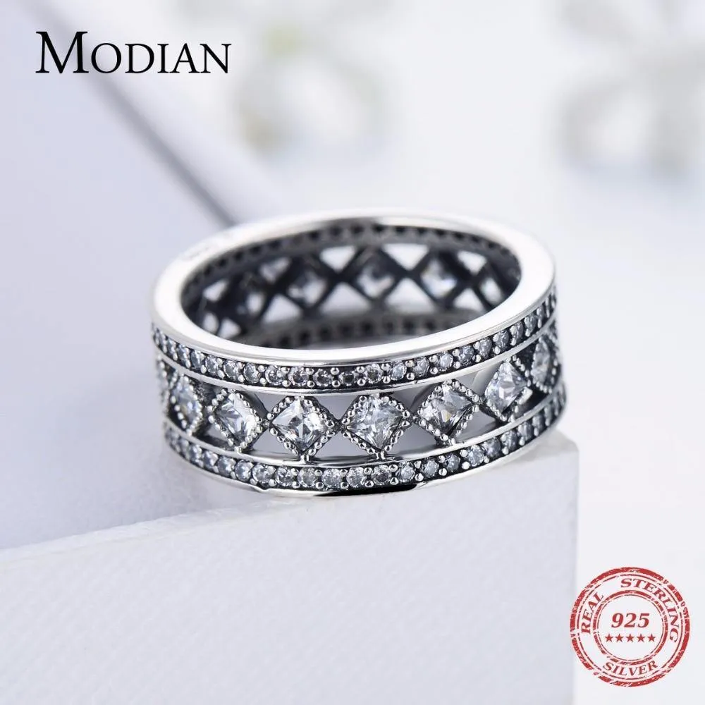 New Style 925 Sterling Silver AAAA Quality CZ Square Wedding Ring