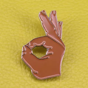 OK Hand Pin Badge