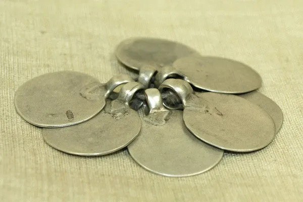 Old India Coin Silver Flat Round Pendants
