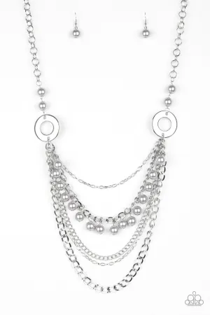 Paparazzi Necklace ~ BELLES and Whistles - Silver