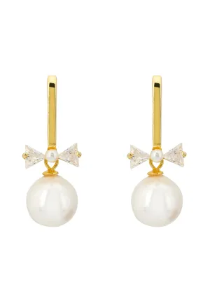 Paris Pearl Drop Earrings Gold