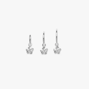 Plumeria pendant earring silver