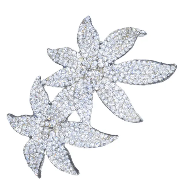 Rhinestone Brooch - Double Flower