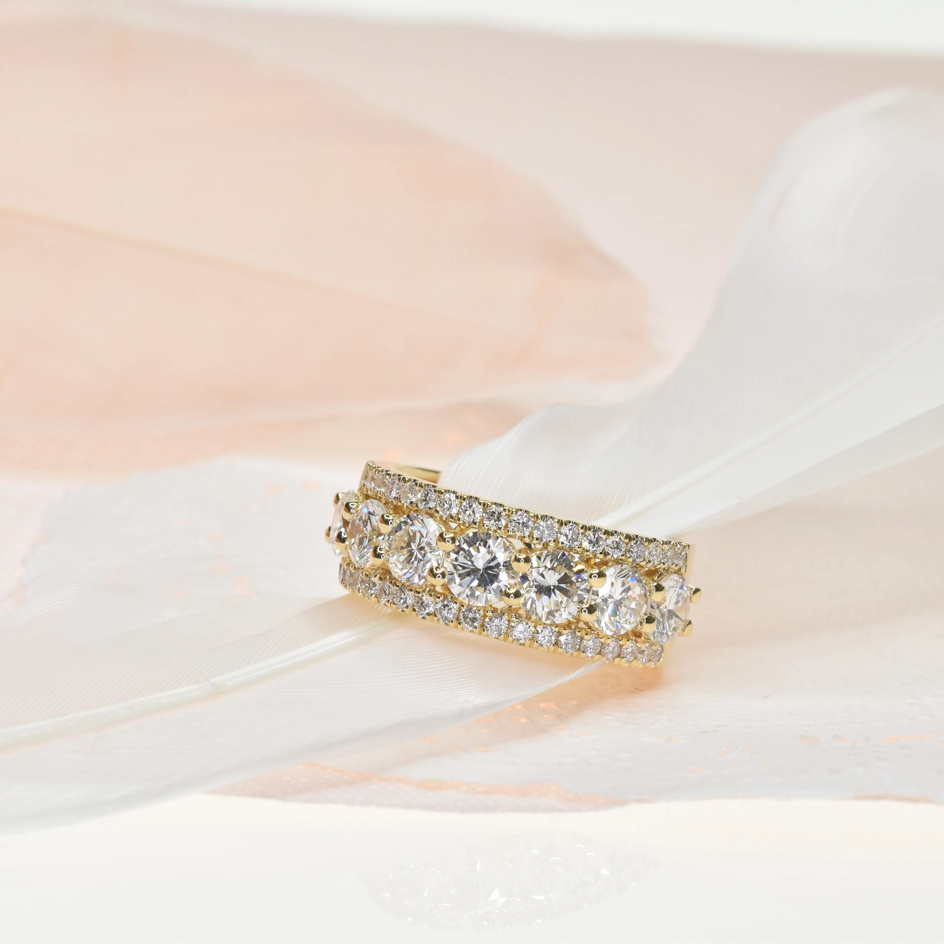 Round Diamond Half Eternity Band