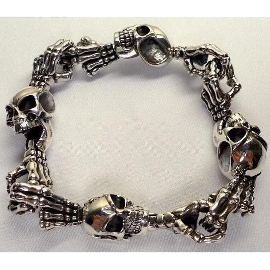 Silver Skull Bone Skeleton Bracelets