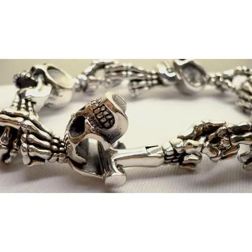 Silver Skull Bone Skeleton Bracelets