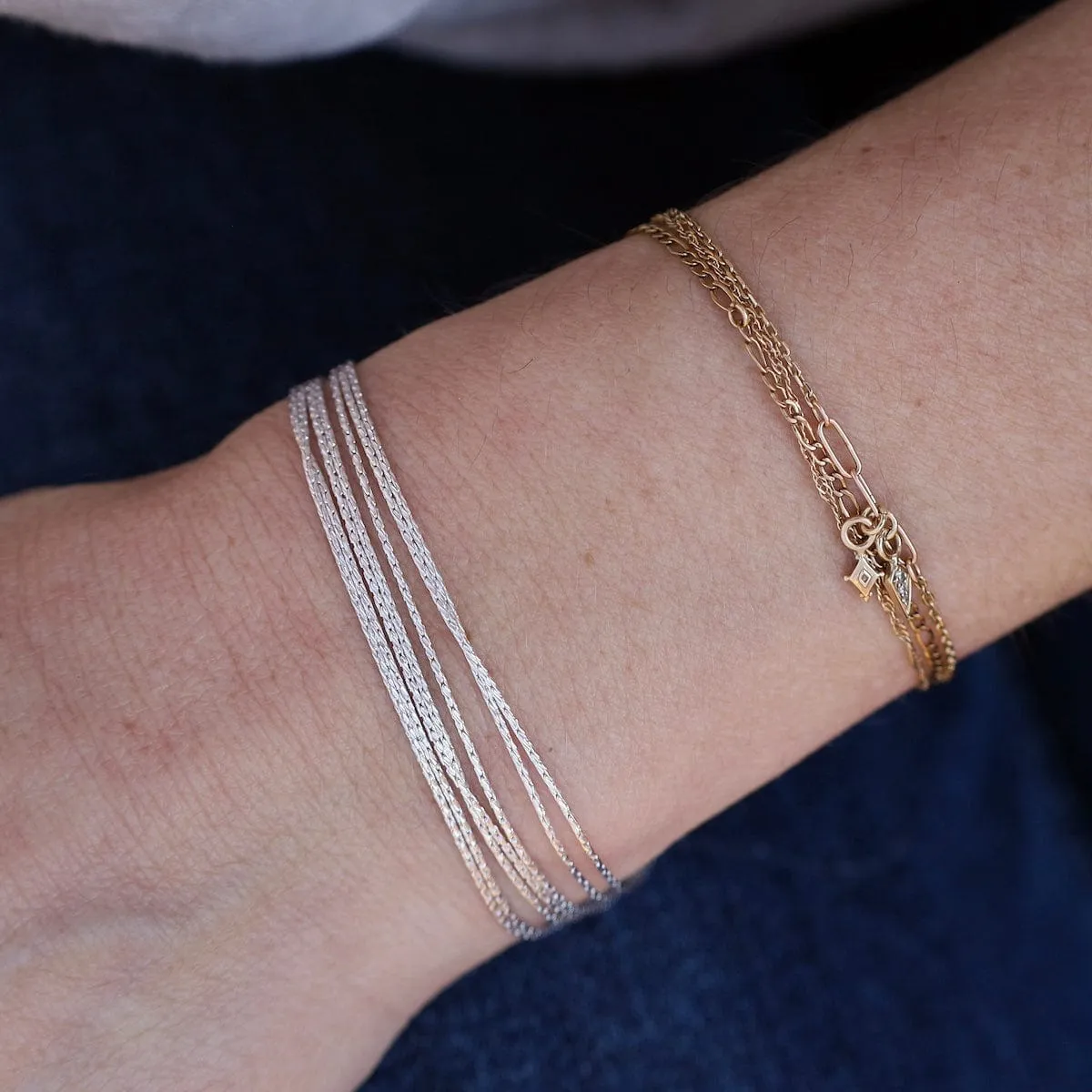 Sterling Silver 7 Strand Sparkle Bracelet